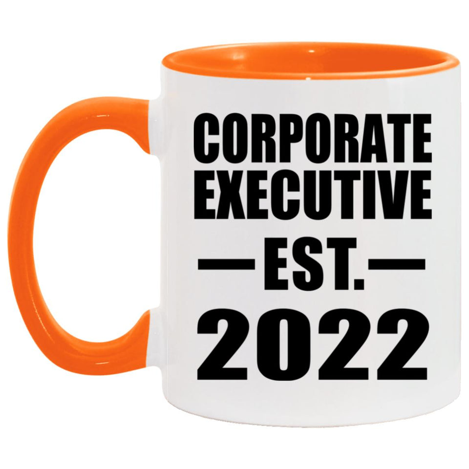 Corporate Executive Established EST. 2022 - 11oz Accent Mug Orange