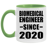 Biomedical Engineer Since 2020 - 11oz Accent Mug Green