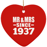 87th Anniversary Mr & Mrs Since 1937 - Heart Ornament
