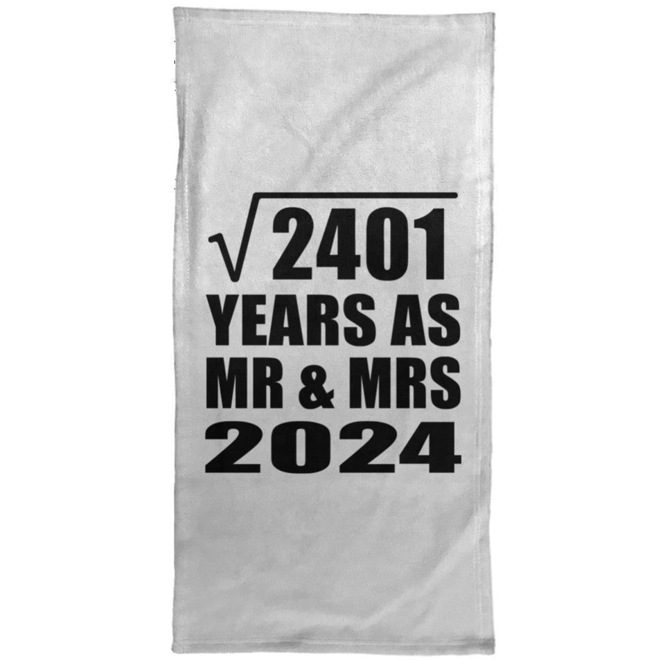 49th Anniversary Square Root of 2401 Years As Mr & Mrs 2024 - Hand Towel