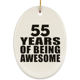 55th Birthday 55 Years Of Being Awesome - Oval Ornament
