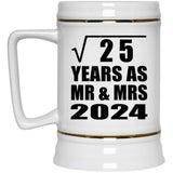 5th Anniversary Square Root of 25 Years As Mr & Mrs 2024 - Beer Stein