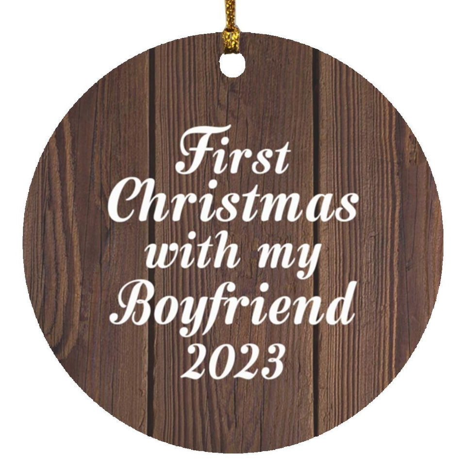 First Christmas With My Boyfriend 2023 - Circle Ornament D