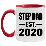Step Dad Established EST. 2020 - 11oz Accent Mug Red