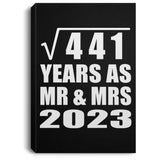 21st Anniversary Square Root of 441 Years As Mr & Mrs 2023 - Canvas Portrait