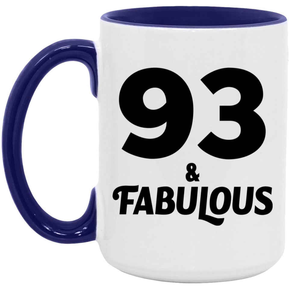 93rd Birthday 93 & Fabulous - 15oz Accent Mug Purple
