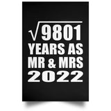 99th Anniversary Square Root of 9801 Years As Mr & Mrs 2022 - Poster Portrait