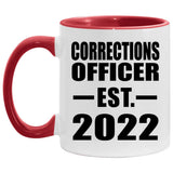 Corrections Officer Established EST. 2022 - 11oz Accent Mug Red