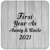 First Year As Aunty & Uncle 2021 - Drink Coaster F