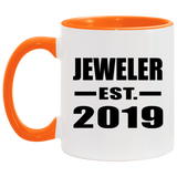 Jeweler Established EST. 2019 - 11oz Accent Mug Orange