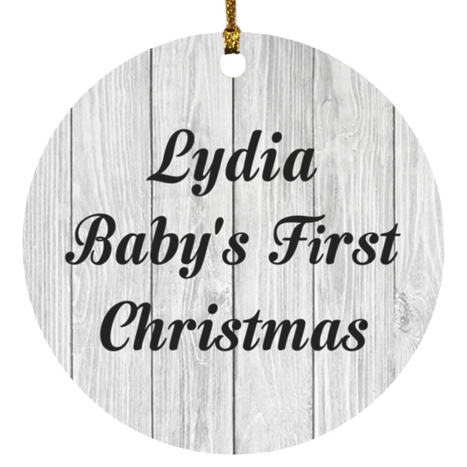 Lydia Baby's First Christmas - Circle Ornament F