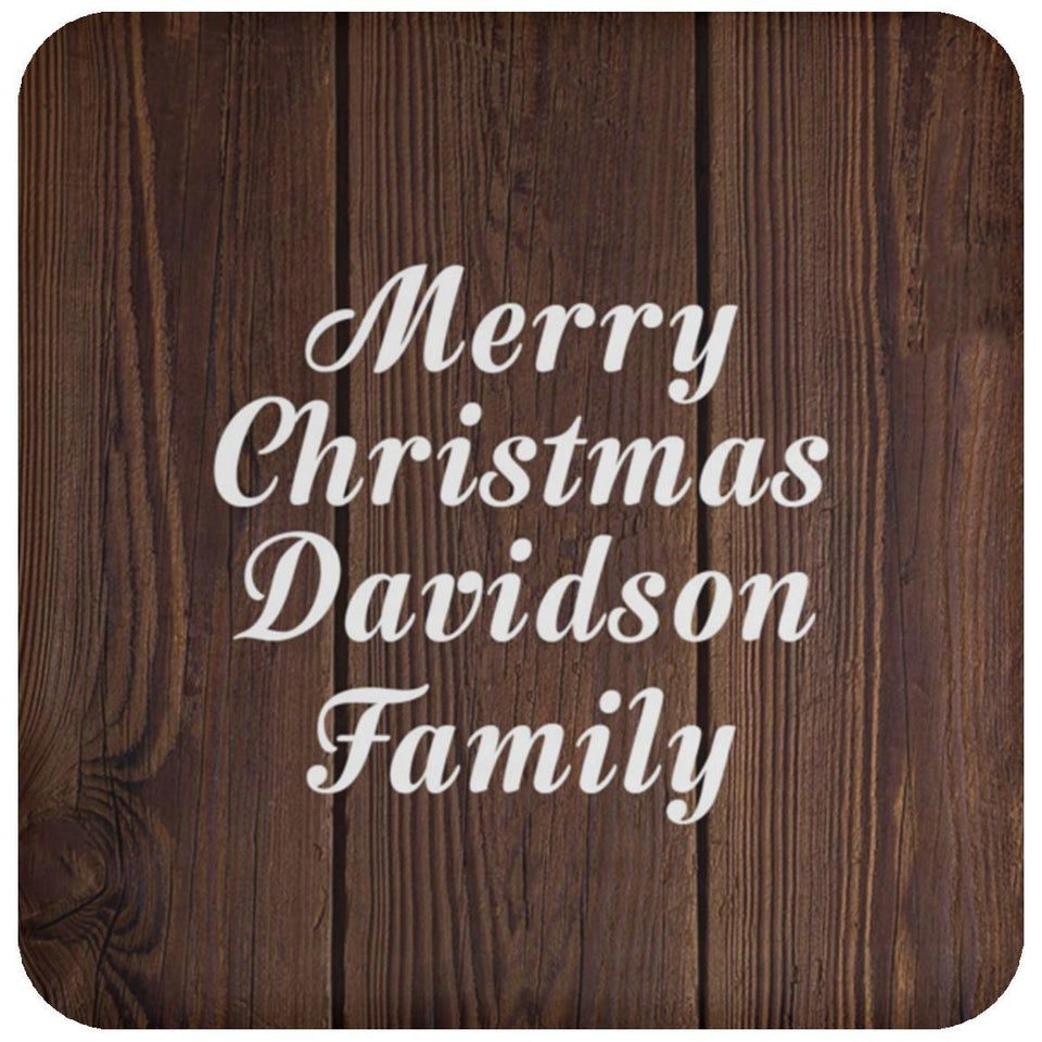 Merry Christmas Davidson Family - Drink Coaster D
