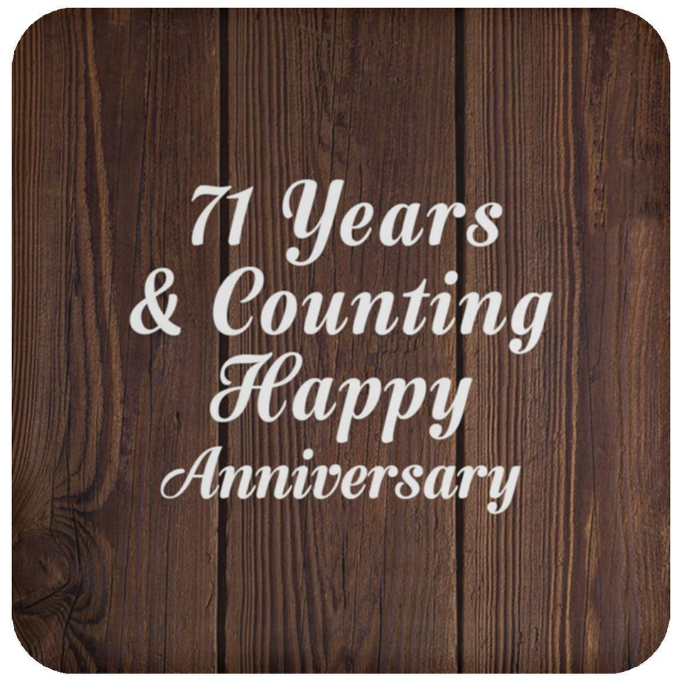 Happy 71st Anniversary 71 Years & Counting - Drink Coaster D