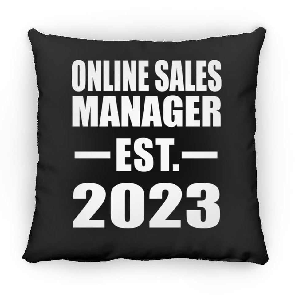 Online Sales Manager Established EST. 2023 - Throw Pillow Black