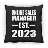 Online Sales Manager Established EST. 2023 - Throw Pillow Black