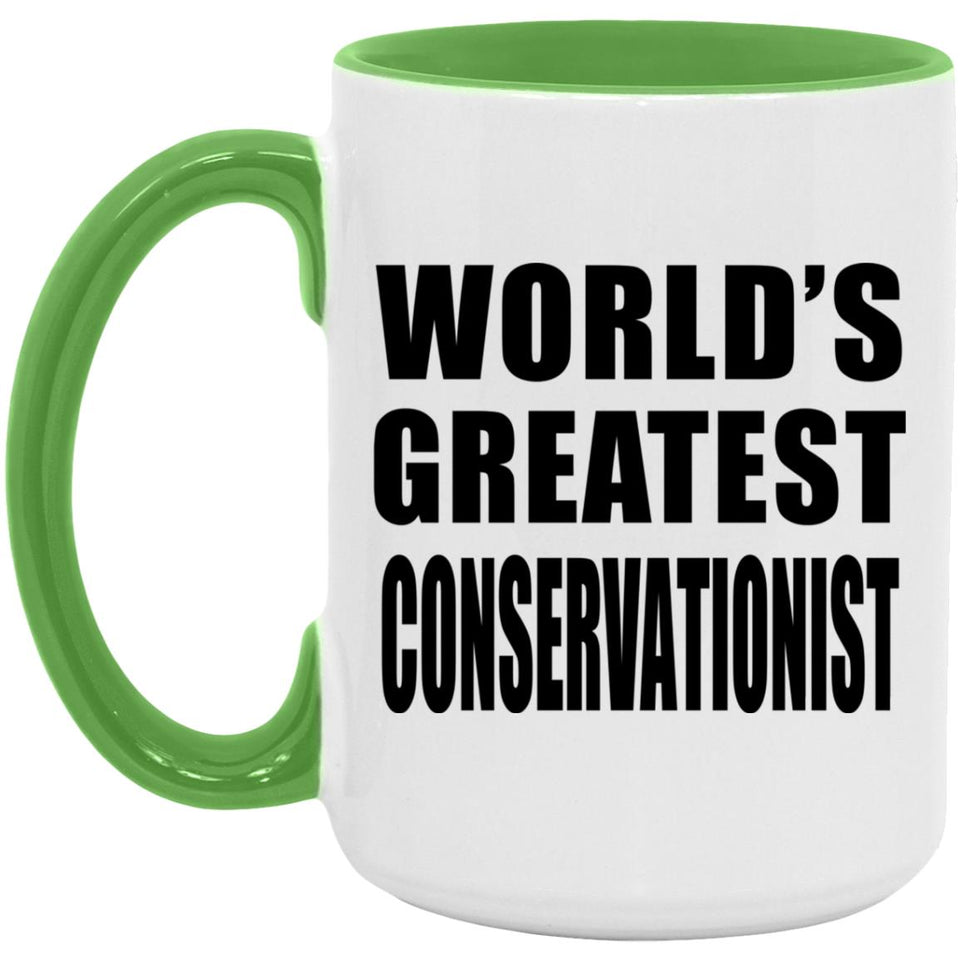 World's Greatest Conservationist - 15oz Accent Mug Green
