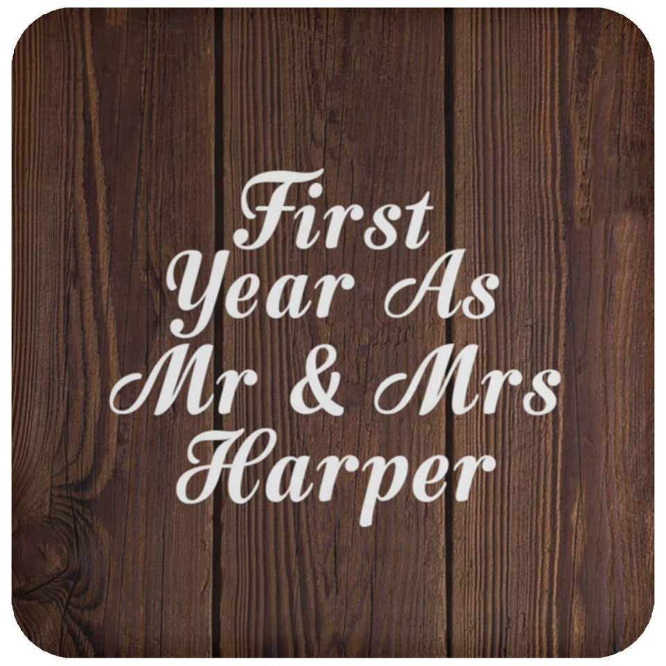 First Year As Mr & Mrs Harper - Drink Coaster D