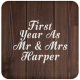 First Year As Mr & Mrs Harper - Drink Coaster D