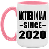 Mother In Law Since 2020 - 15oz Accent Mug Pink