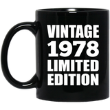 46th Birthday Vintage 1978 Limited Edition - 11oz Coffee Mug Black