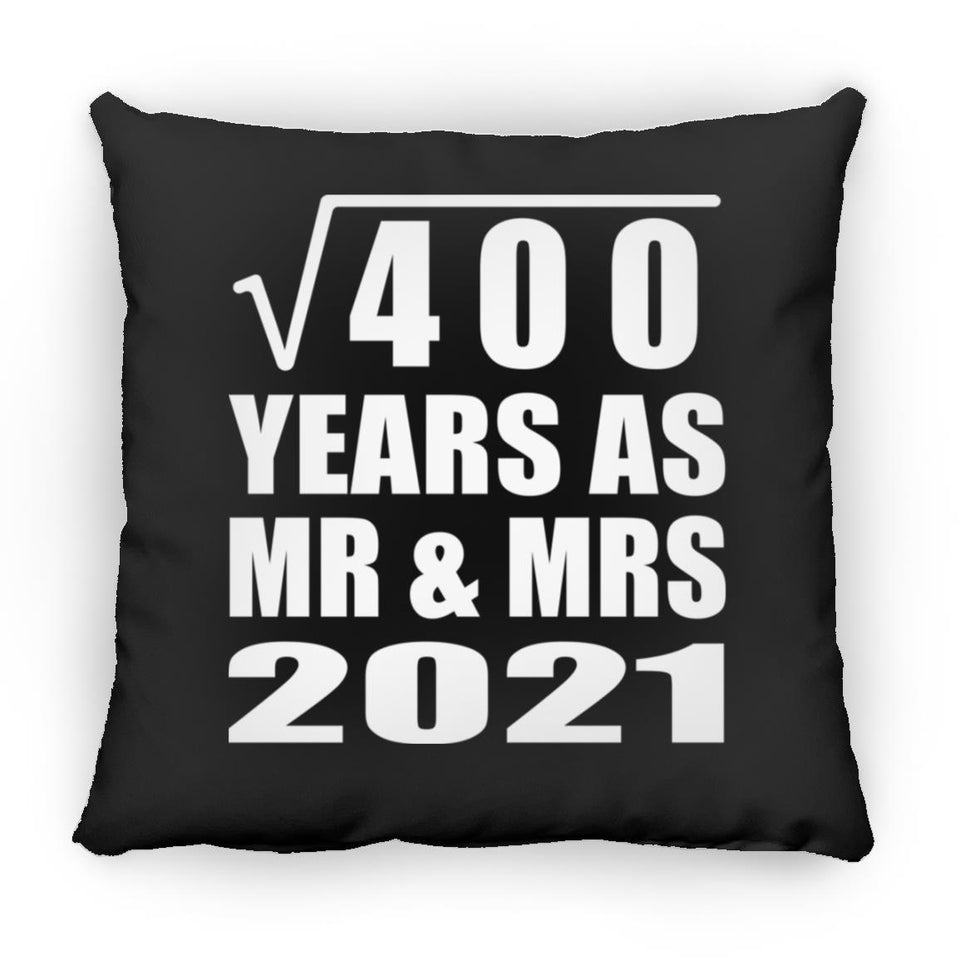 20th Anniversary Square Root of 400 Years As Mr & Mrs 2021 - Throw Pillow Black