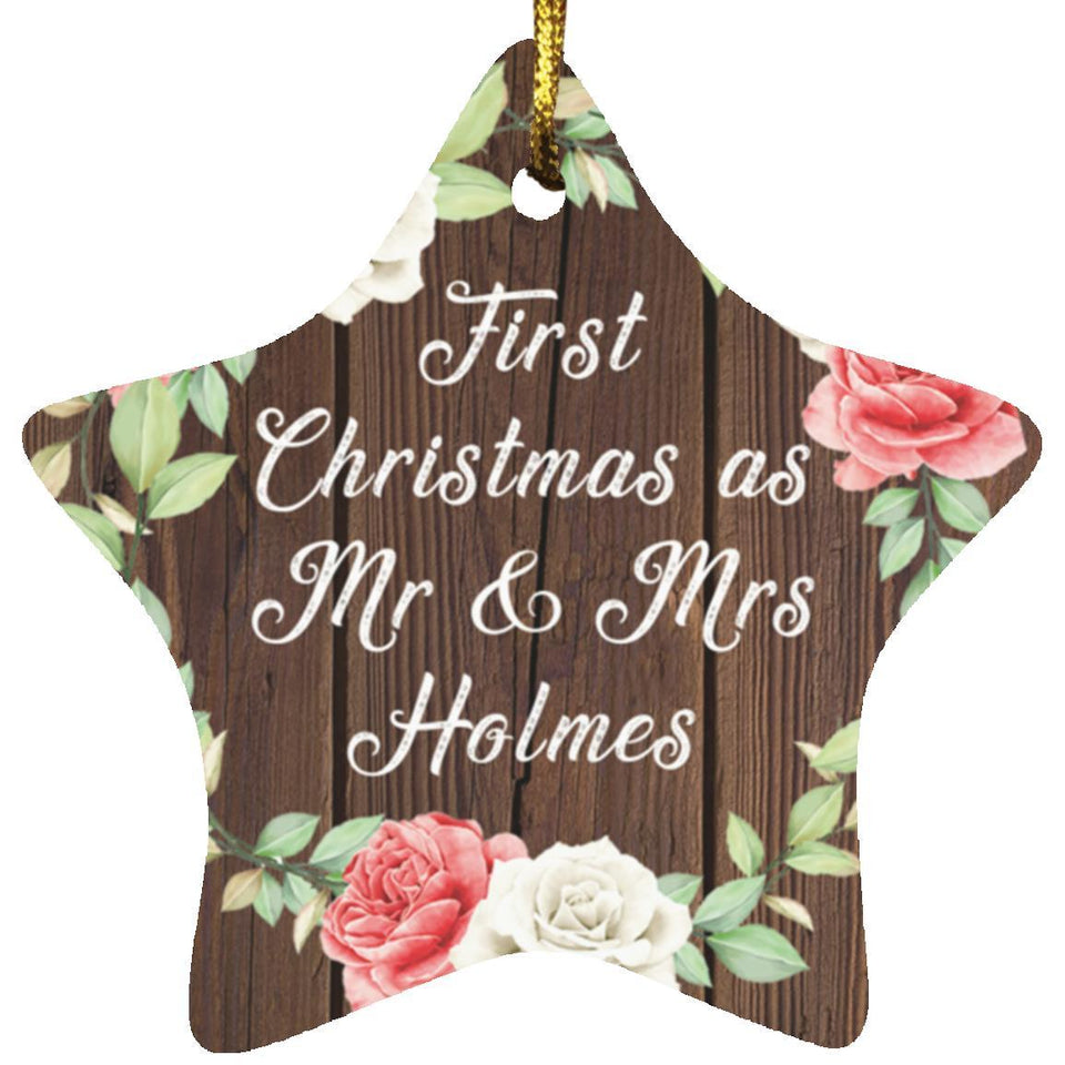 First Christmas As Mr & Mrs Holmes - Star Ornament A