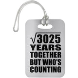 55th Anniversary Square Root of 3025 Years Who's Counting - Luggage Bag Tag