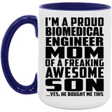 Proud Biomedical Engineer Mom Of Awesome Son - 15oz Accent Mug Purple