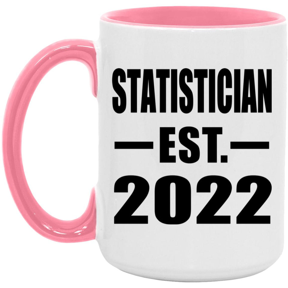 Statistician Established EST. 2022 - 15oz Accent Mug Pink