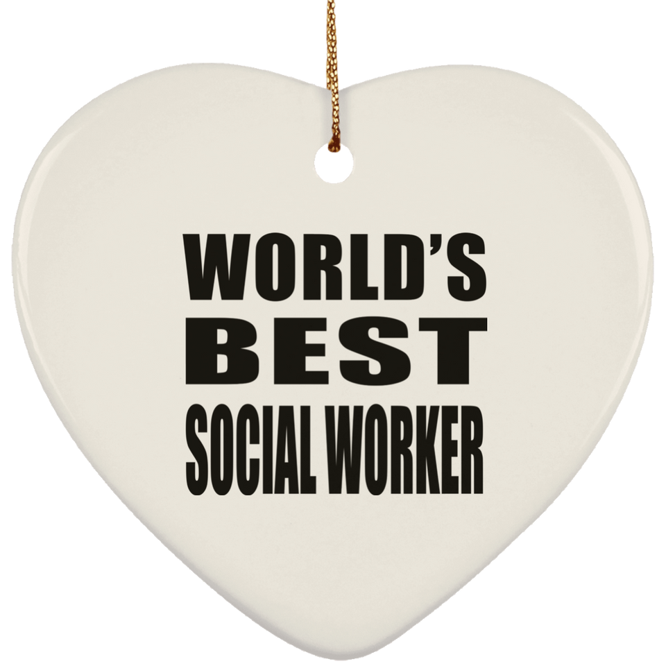World's Best Social Worker - Heart Ornament