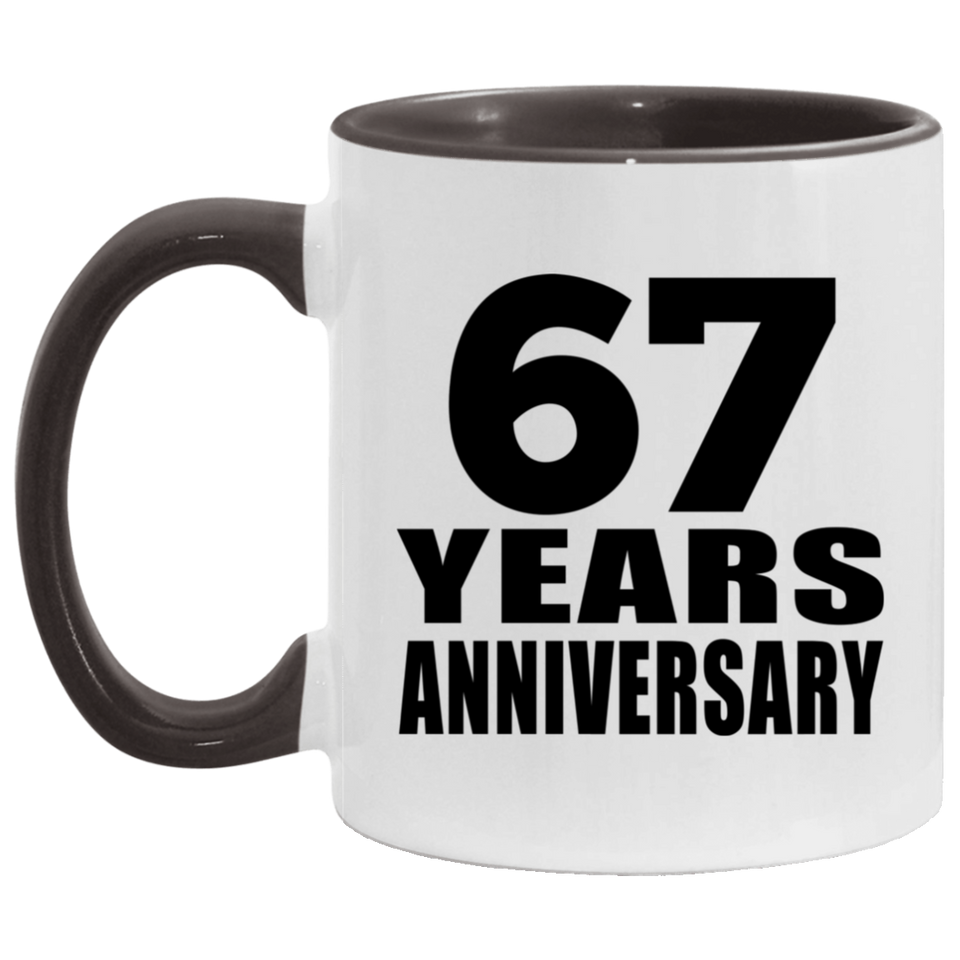 67th Anniversary 67 Years - 11oz Accent Mug Black
