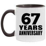 67th Anniversary 67 Years - 11oz Accent Mug Black