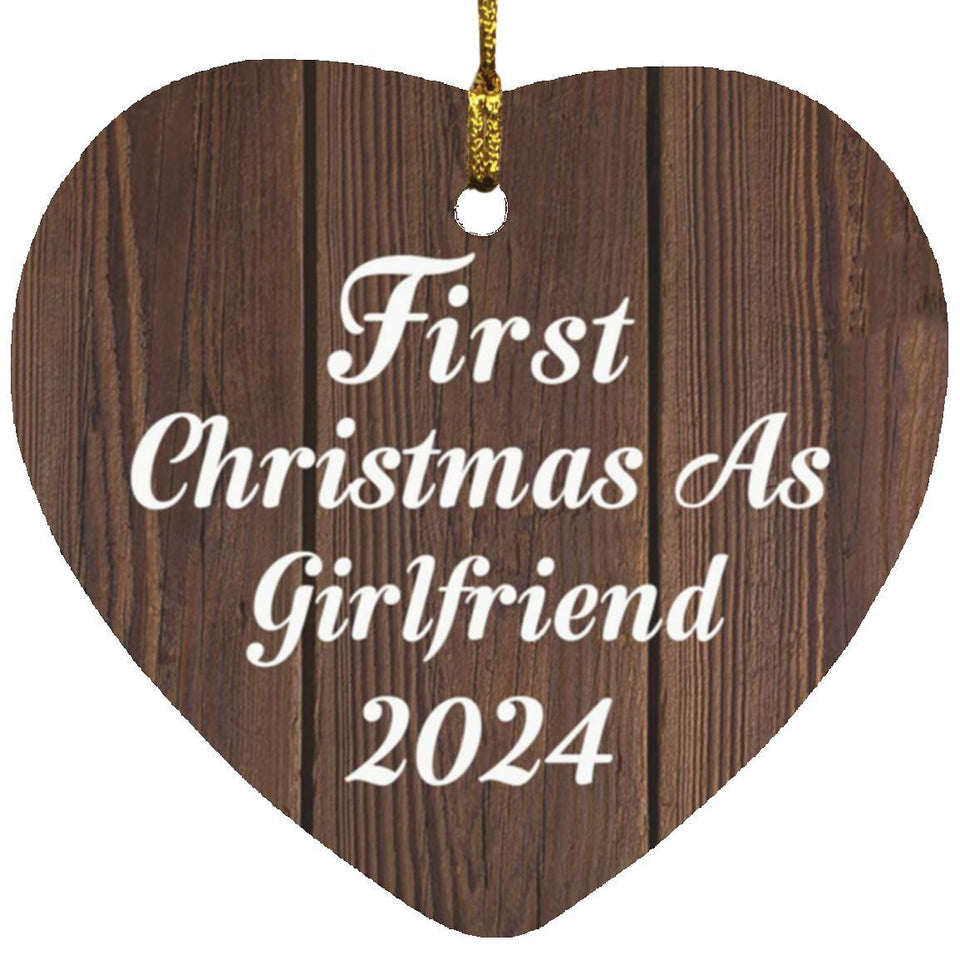 First Christmas As Girlfriend 2024 - Heart Ornament D
