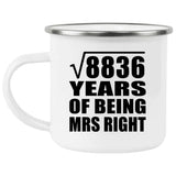 94th Anniversary Square Root of 8836 Years of Being Mrs Right - 12oz Camping Mug