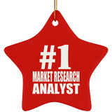 Number One #1 Market Research Analyst - Star Ornament