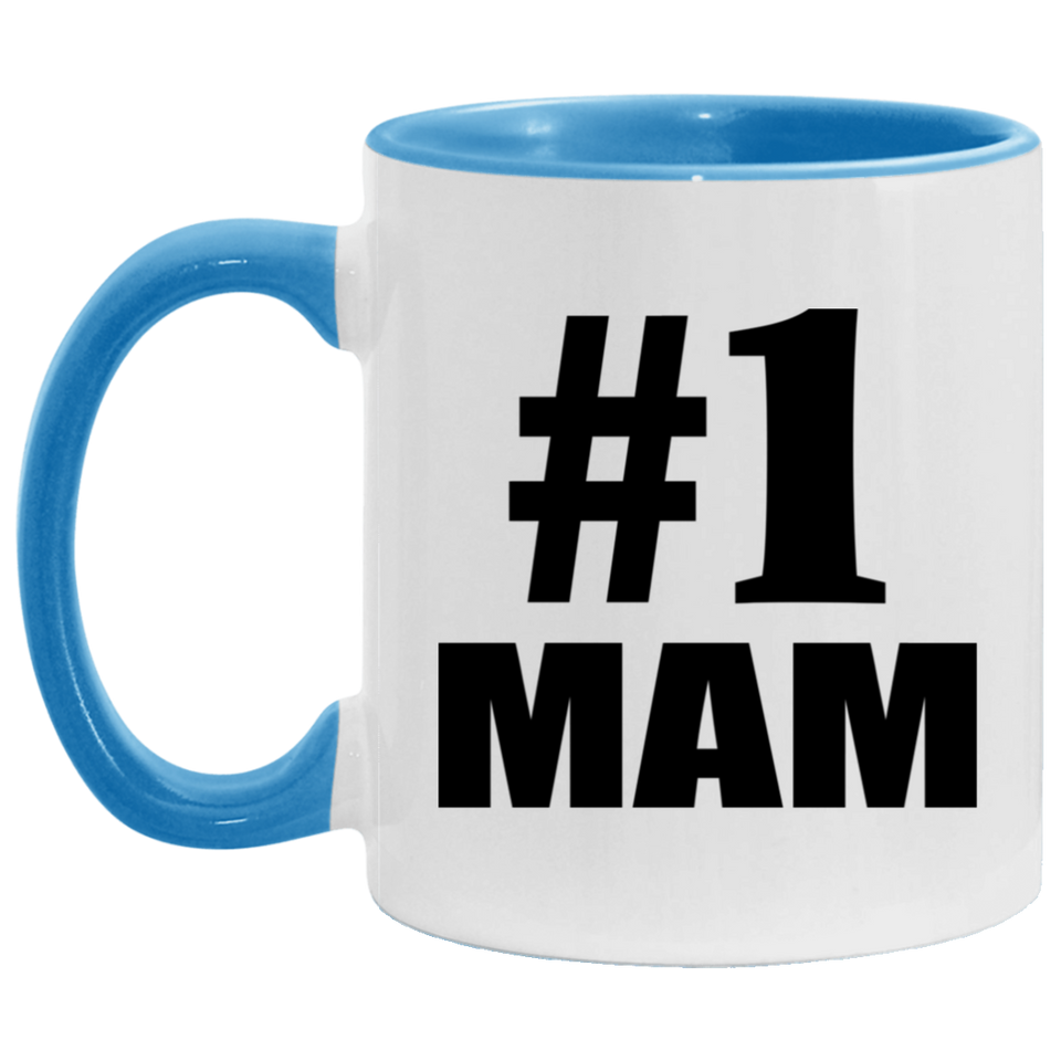Number One #1 Mam - 11oz Accent Mug Blue