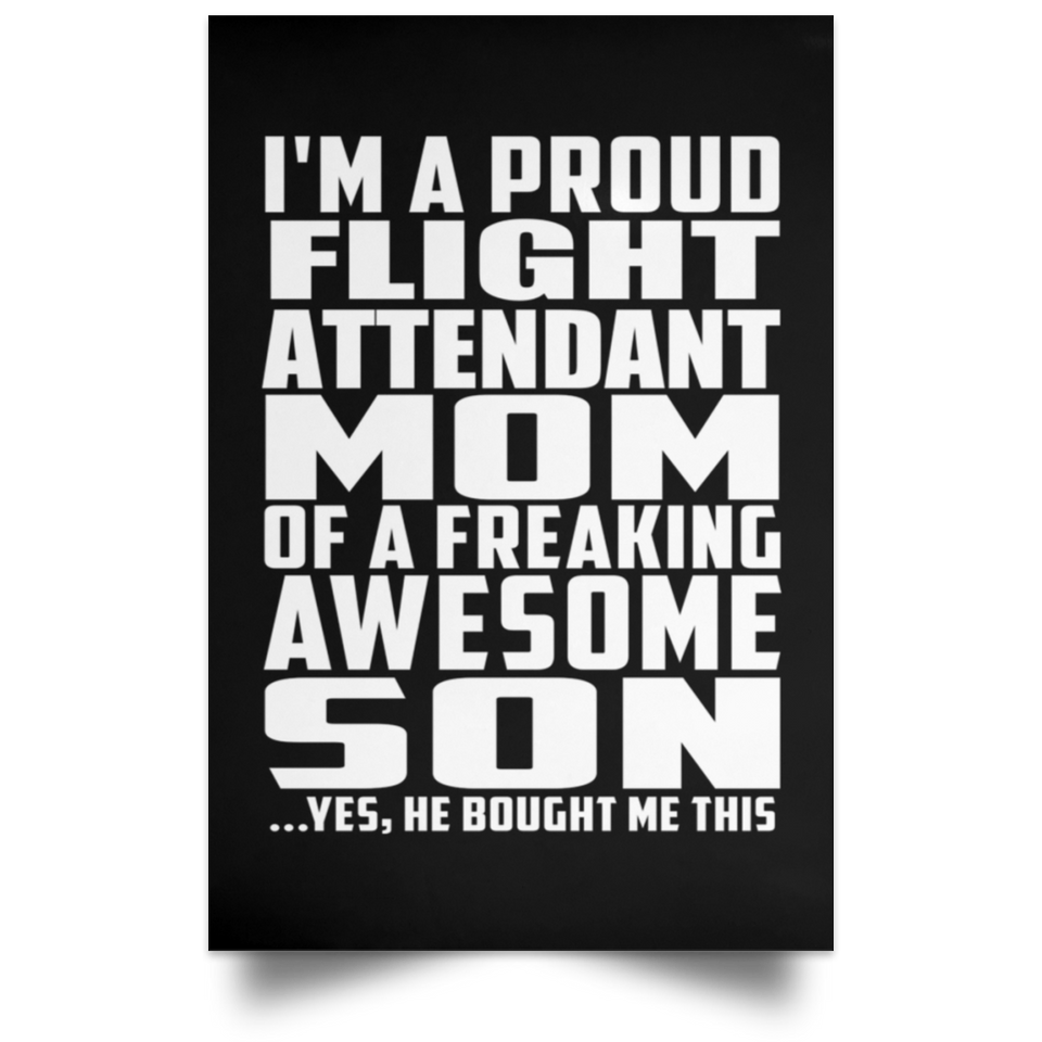 Proud Flight Attendant Mom Of Awesome Son - Poster Portrait
