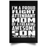 Proud Flight Attendant Mom Of Awesome Son - Poster Portrait
