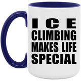 Ice Climbing Makes Life Special - 15oz Accent Mug Purple