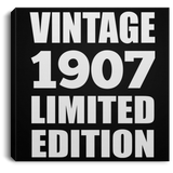 117th Birthday Vintage 1907 Limited Edition - Canvas Square
