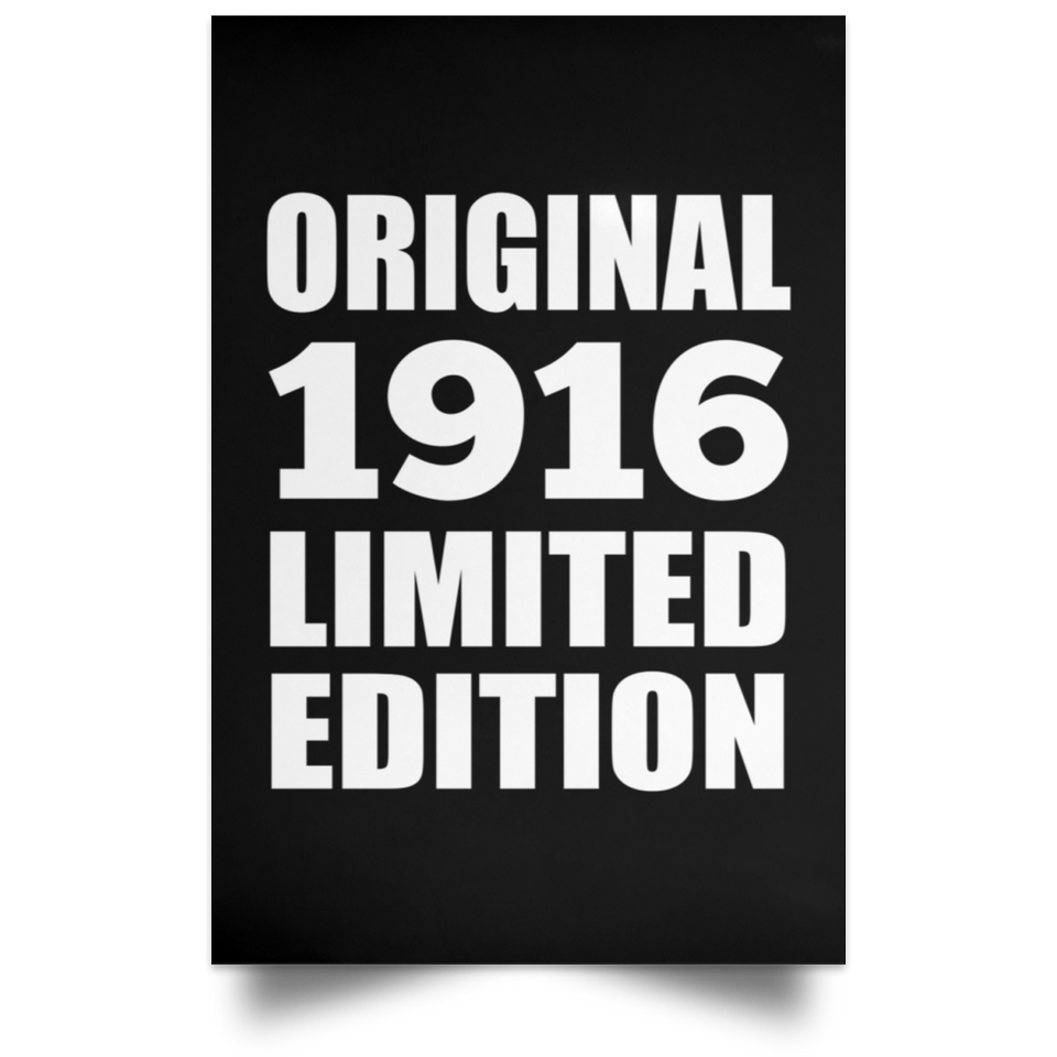 108th Birthday Original 1916 Limited Edition - Poster Portrait