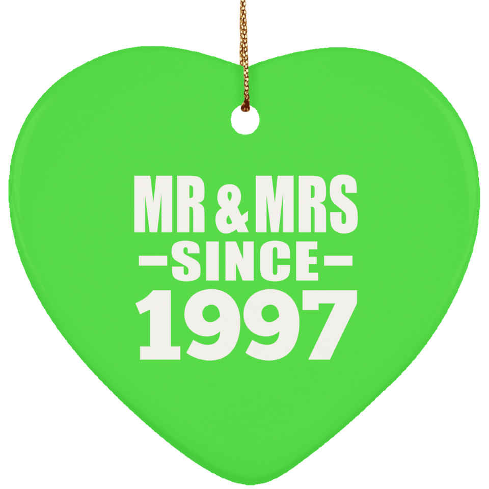 27th Anniversary Mr & Mrs Since 1997 - Heart Ornament