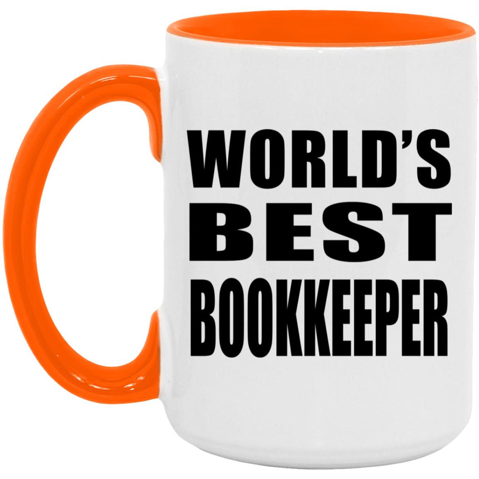 World's Best Bookkeeper - 15oz Accent Mug Orange