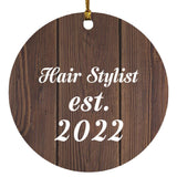 Hair Stylist Established Est. 2022 - Circle Ornament D