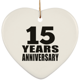 15th Anniversary 15 Years - Heart Ornament