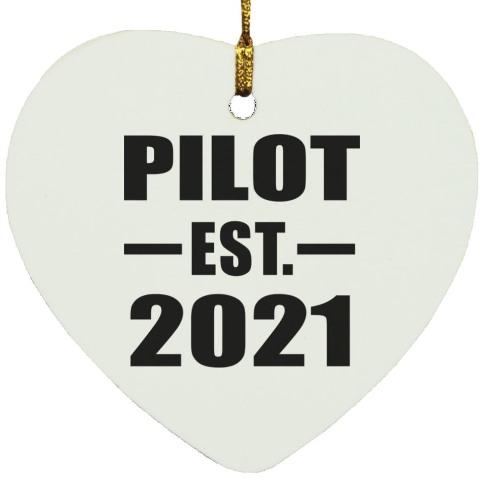 Pilot Established EST. 2021 - Heart Ornament