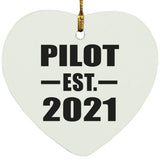 Pilot Established EST. 2021 - Heart Ornament
