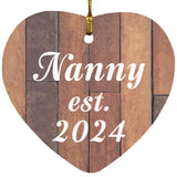 Nanny Established Est. 2024 - Heart Ornament E