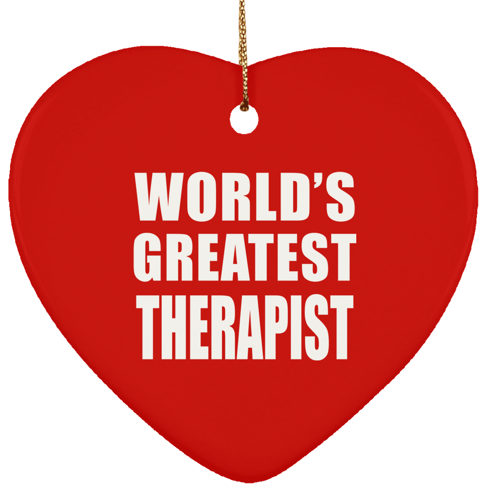 World's Greatest Therapist - Heart Ornament