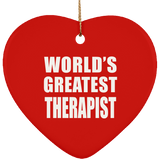 World's Greatest Therapist - Heart Ornament